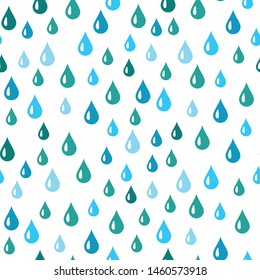 Blue Water drop seamless pattern. Vector background. Seamless rain drops pattern background