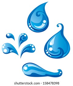 blue water drop set