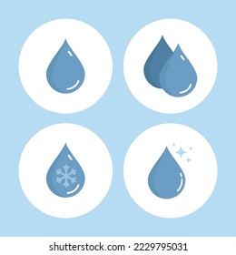 Forma de caída de agua azul.	
