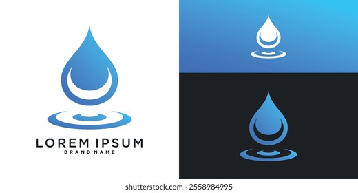 Blue water drop splash logo vector design inspiration