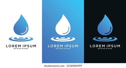 Blue water drop splash logo vector design inspiration