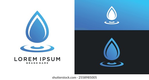 Blue water drop splash logo vector design inspiration