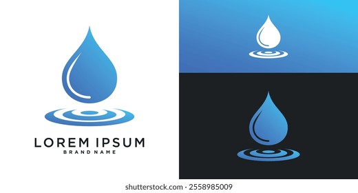 Blue water drop splash logo vector design inspiration