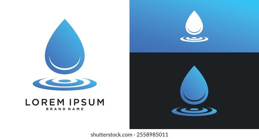 Blue water drop splash logo vector design inspiration