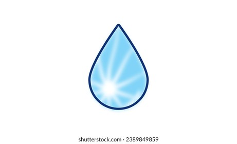 Blue Water Drop, sun in water drop