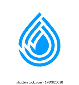 Blue water drop trendy icon. Design element for your logo