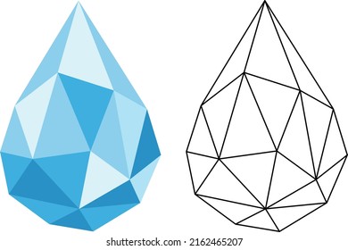 blue water drop from triangles