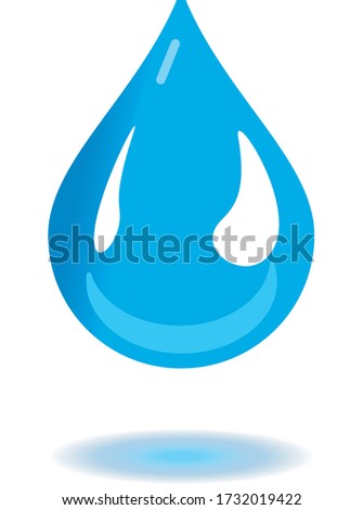 Blue water drop vector icon on white background - rain drop vector illustration