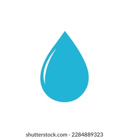 Blue water drop. Vector illustration in a flat style. Isolated on white background.	