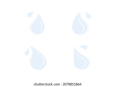 vector de caída de agua azul aislado en fondo blanco ep106