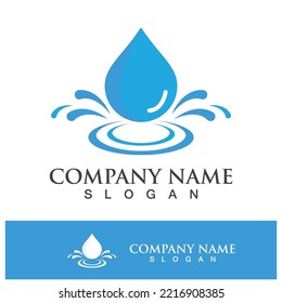 Blue water drop vector logo icon illustration images 