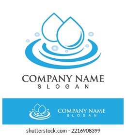 Blue water drop vector logo icon illustration images 