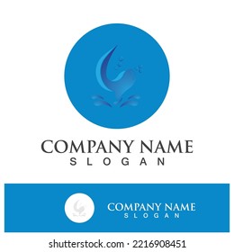 Blue water drop vector logo icon illustration images 