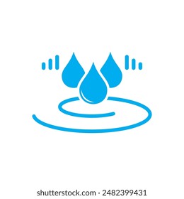 Icono azul del logotipo del Vector de la gota de agua Imágenes de ilustración 