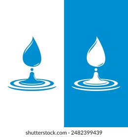 Icono azul del logotipo del Vector de la gota de agua Imágenes de ilustración 