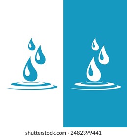 Blue water drop vector logo icon illustration images 