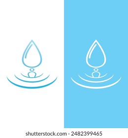 Blue water drop vector logo icon illustration images 