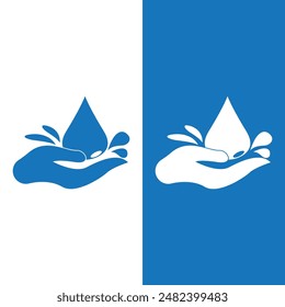 Icono azul del logotipo del Vector de la gota de agua Imágenes de ilustración 