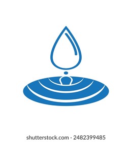 Blue water drop vector logo icon illustration images 