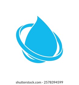 Blue water drop vector logo icon illustration images 