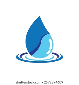 Blue water drop vector logo icon illustration images 