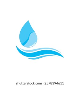 Blue water drop vector logo icon illustration images 
