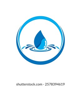 Blue water drop vector logo icon illustration images 