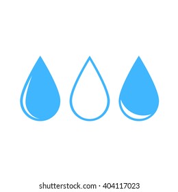 Blue water drop vector, tear vector.
