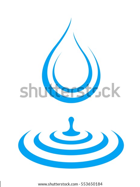 Blue Water Droplet Icon Splash Dribble Stock Vector Royalty Free