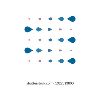 blue water droplet proximity pattern design