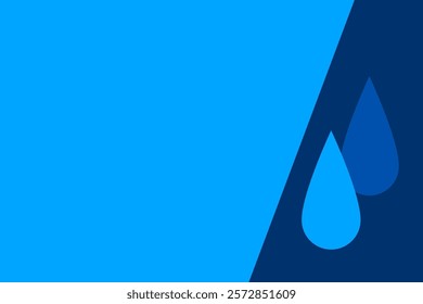 Blue Water Droplet Template or Background Design