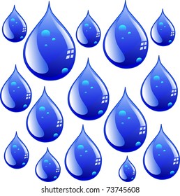 Blue Water Drops