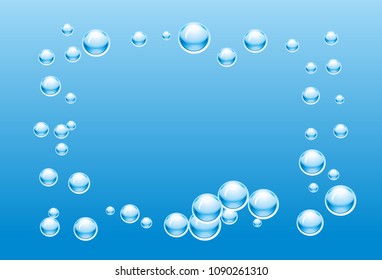 Blue water drops background