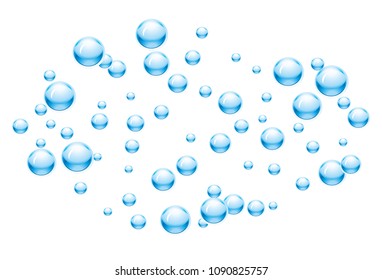 Blue water drops background