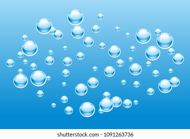Blue water drops background