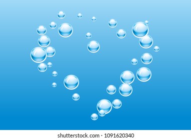 Blue water drops background