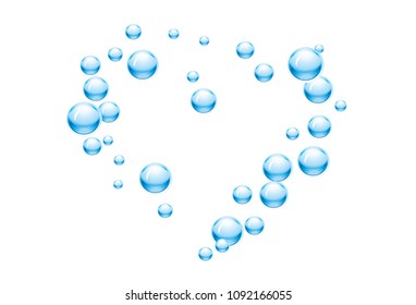 Blue water drops background