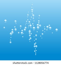 Blue water drops background
