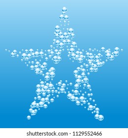Blue water drops background