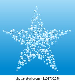 Blue water drops background