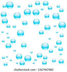 Blue water drops background