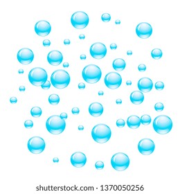 Blue water drops background