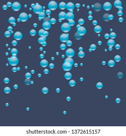 Blue water drops background