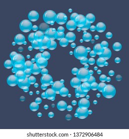 Blue water drops background