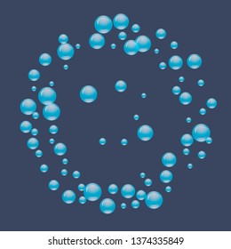 Blue water drops background