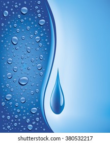 blue water drops background