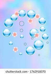 Blue water drops background. Design Element For Web Or Print Packaging. Vector Illustration. 