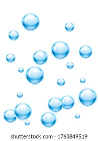 Blue water drops background. Design Element For Web Or Print Packaging. Vector Illustration. 