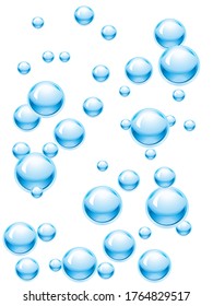 Blue water drops background. Design Element For Web Or Print Packaging. Vector Illustration. 