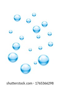 Blue water drops background. Design Element For Web Or Print Packaging. Vector Illustration. 